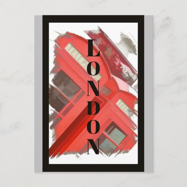 London England Retro Red Phone Booth Postcard (Front)