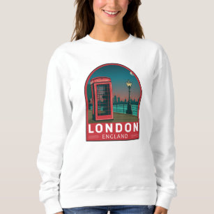 London England Retro Travel Art Vintage Sweatshirt