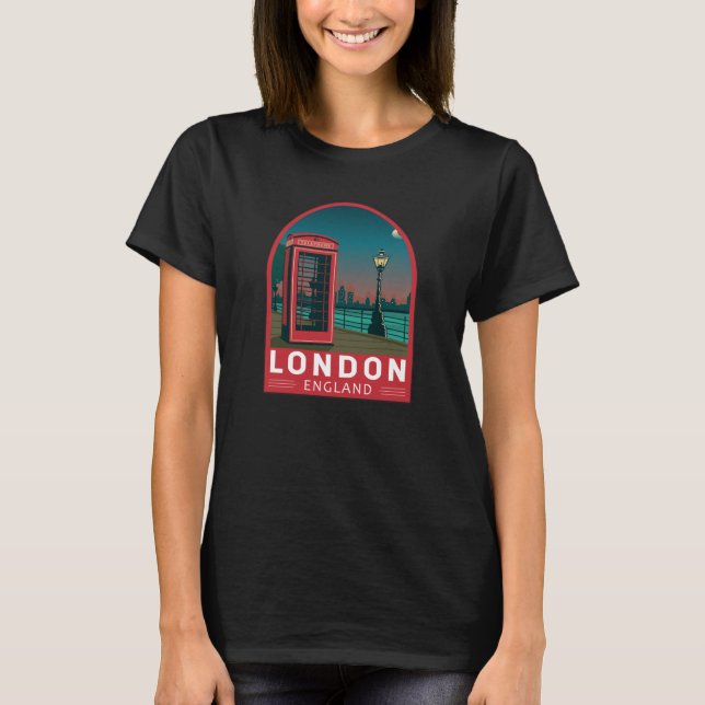 London England Retro Travel Art Vintage T-Shirt (Front)