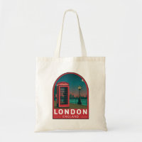 London England Retro Travel Art Vintage
