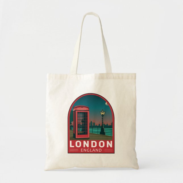 London England Retro Travel Art Vintage Tote Bag (Front)