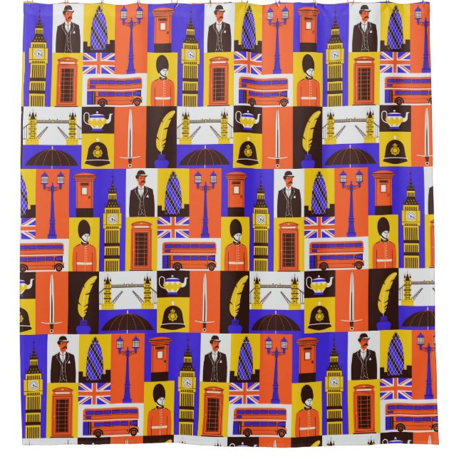 London, England Shower Curtain (Front)