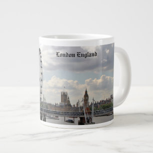 London England Skyline, Big Ben, London Eye,Thames Large Coffee Mug