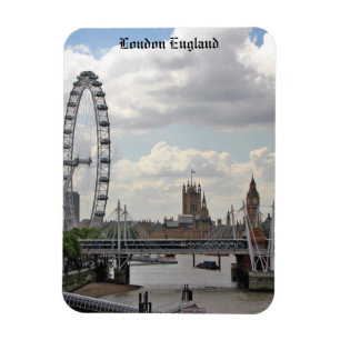 London England Skyline, Big Ben, London Eye,Thames Magnet