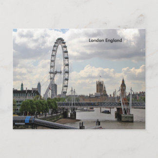 London England Skyline, Big Ben, London Eye,Thames Postcard