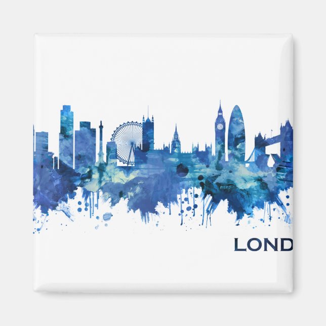 London England Skyline Blue Magnet (Front)