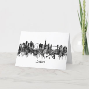 London England Skyline BW Holiday Card