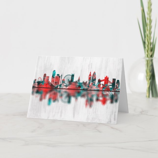 London England Skyline Holiday Card (Front)