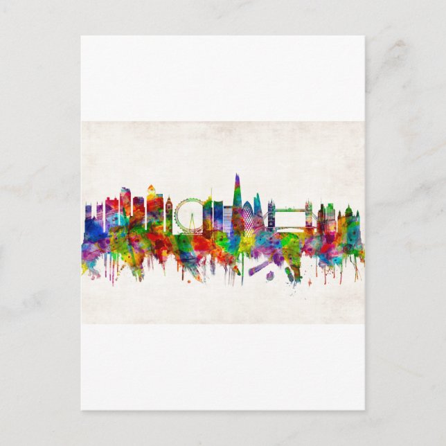 London England Skyline Holiday Postcard (Front)