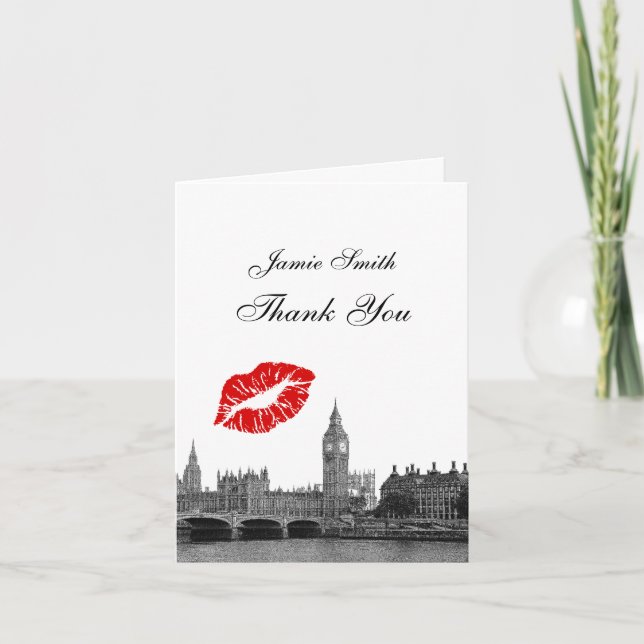 London England Skyline Kiss #1 BW Thank You (Front)