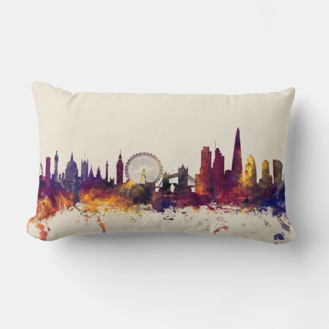 London England Skyline Lumbar Cushion (Front)