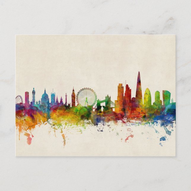 London England Skyline Postcard (Front)
