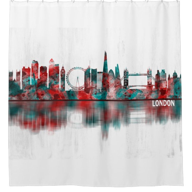 London England Skyline Shower Curtain (Front)