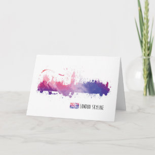 London England Skyline Splash Card