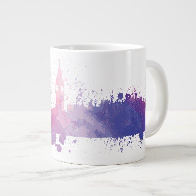 London England Skyline Splash Large Coffee Mug (Front Right)