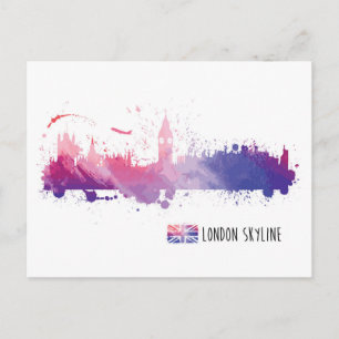 London England Skyline Splash Postcard
