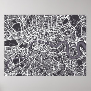 London England Street Map Art Poster