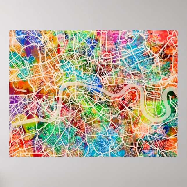 London England Street Map Poster (Front)