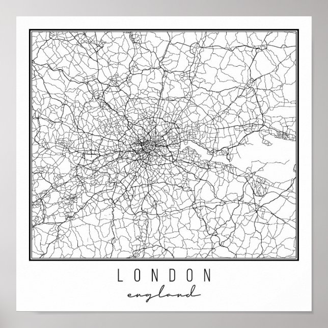 London England Street Map Poster (Front)