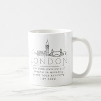 London, England Stylised Skyline | Custom Slogan