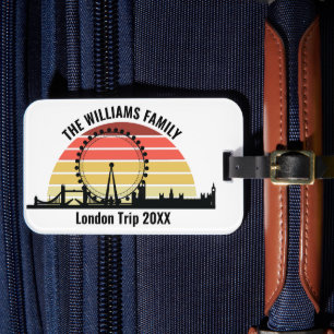 London England Sunset Custom Family Trip Luggage Tag