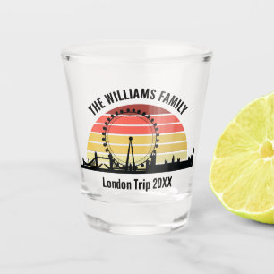 London England Sunset Custom Family Trip Shot Glass