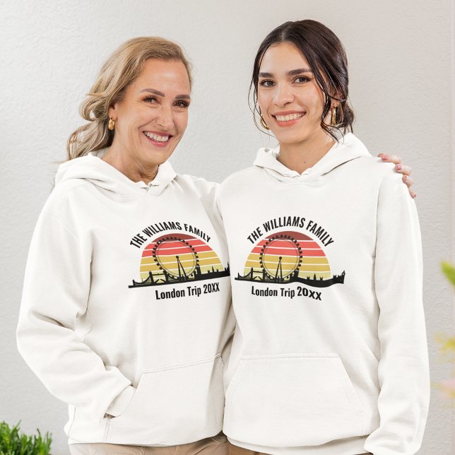 London England Sunset Customised Family Trip Hoodie (Creator Uploaded)