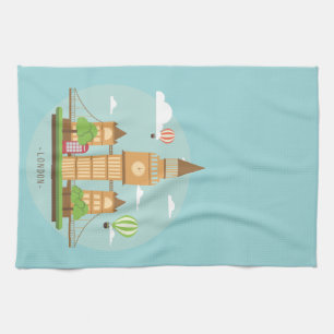 London England Themed Kitchen Towel