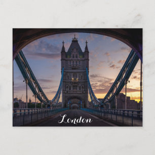 London England Tower Bridge Sunset Postcard
