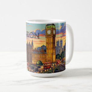 London England Travel Art Vintage Coffee Mug