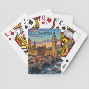 London England Travel Art Vintage Playing Cards