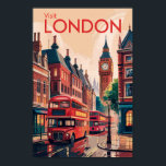 London England Travel Art Vintage Poster<br><div class="desc">London retro vector travel design. From Buckingham Palace and the Tower of London to exploring the Thames River and West End shows,  London offers a dynamic mix of tradition and modern culture.</div>