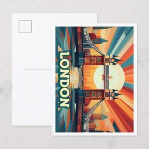 London England Travel artistic colourful Postcard