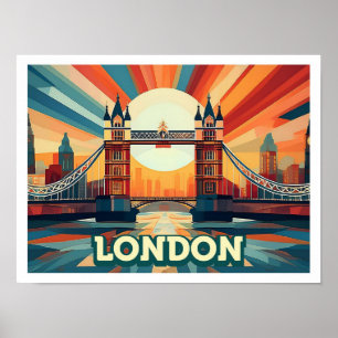 London England Travel artistic colourful Poster