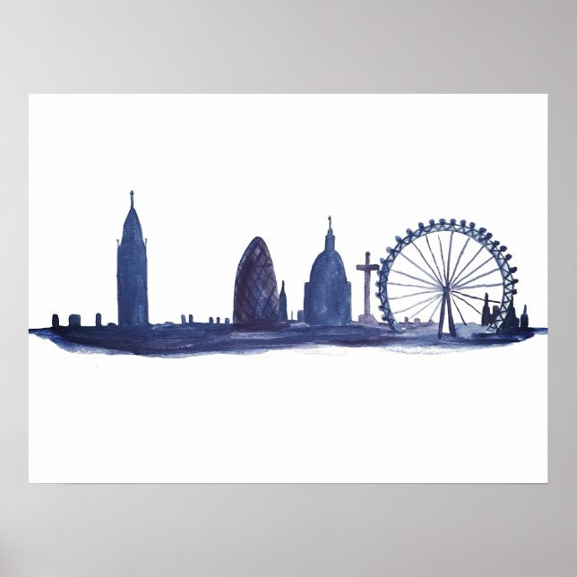 London England Travel Destination Skyline Vintage  Poster (Front)