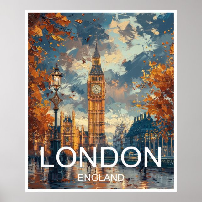 London England Travel Poster Art Print Poster (Front)