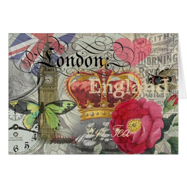 London England Travel Vintage Europe Art (Front Horizontal)