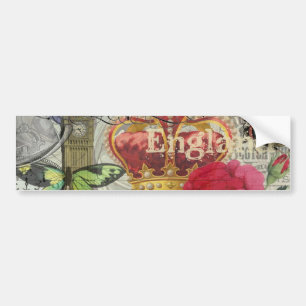 London England Travel Vintage Europe Art Bumper Sticker