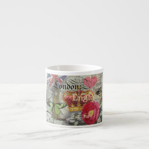 London England Travel Vintage Europe Art Espresso Cup