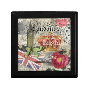 London England Travel Vintage Europe Art Gift Box
