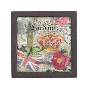 London England Travel Vintage Europe Art Jewellery Box