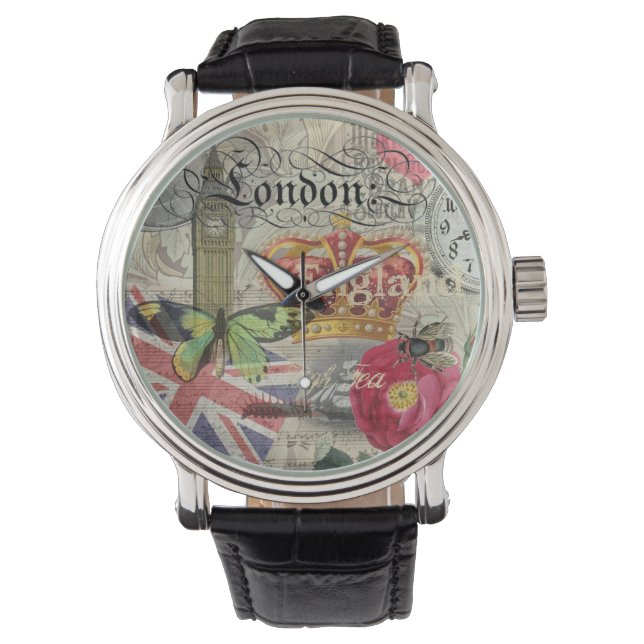 London England Travel Vintage Europe Art Watch (Front)