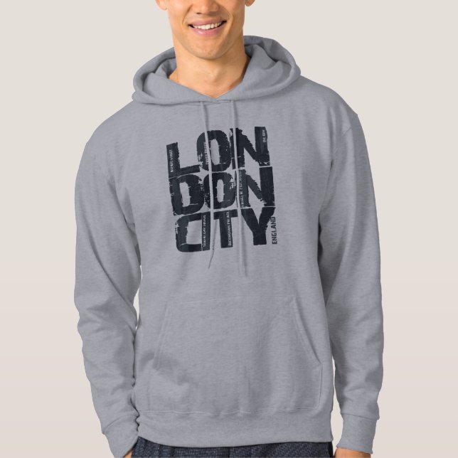 London, England Typography Hoodie (Front)