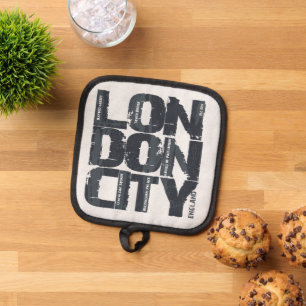 London, England Typography Pot Holder