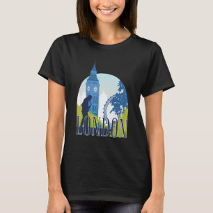 London England UK City Skyline Silhouette Outline  T-Shirt