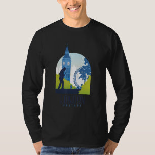 London England UK City Skyline Silhouette Outline T-Shirt