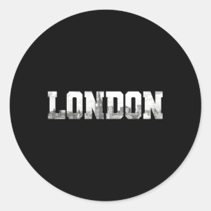 London England Uk Skyline Black White London Classic Round Sticker