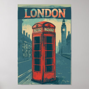 London England UK Vintage Famous Travel Place Poster