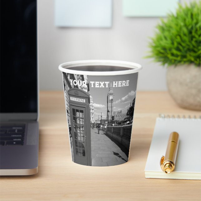 London England United Kingdom Big Ben UK Paper Cup (Insitu)