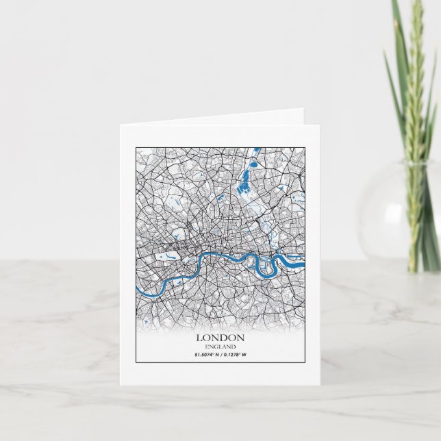 London England United Kingdom City Map Travel Card (Front)